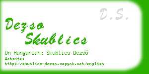 dezso skublics business card
