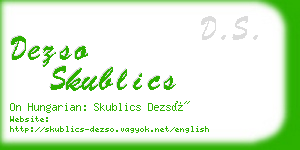 dezso skublics business card